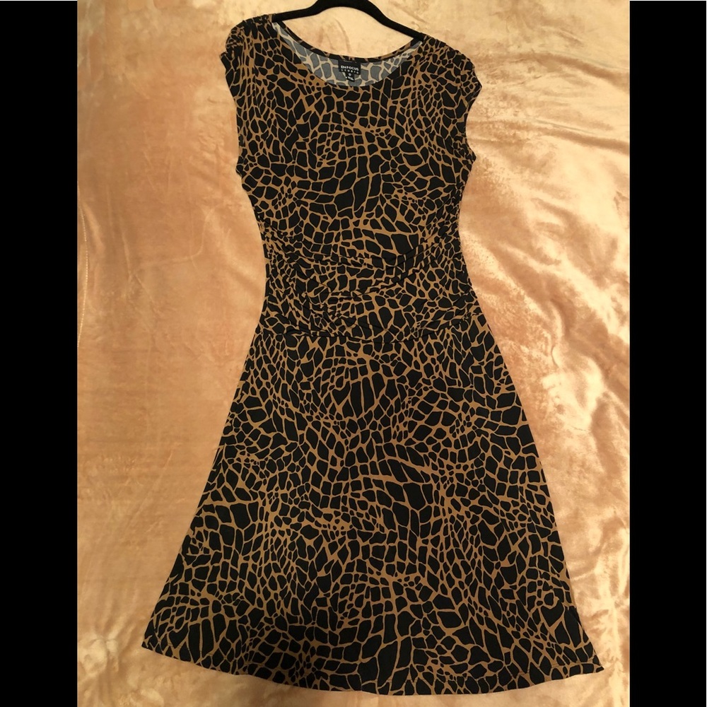 En Focus Studio A-line Animal Print Midi Dress